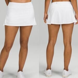 Lululemon Play Off The Pleats Skirt Sz 14 WHT